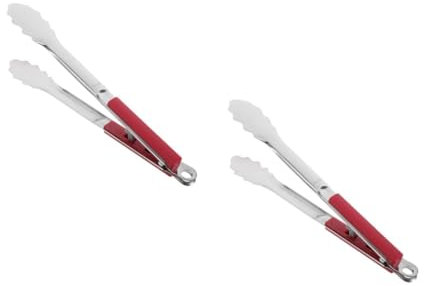 Hemobllo 2pcs Versatile Long Grill Tongs Stainless Steel Barbecue Utensils Korean Design for Family Dinners Outdoor BBQ