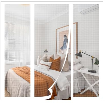 Blanc 230x255cm Toile Magnétique pour Baies Vitrées - Écran Anti-Mouches pour Portes Coulissantes