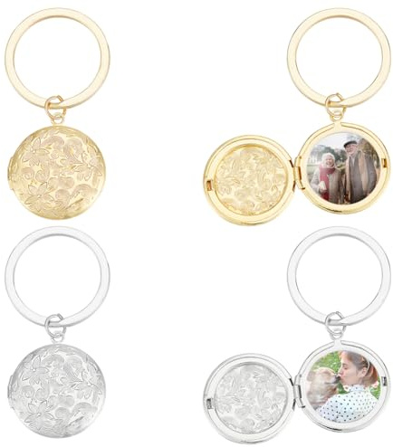 UNICRAFTALE Porte Clés Médaillon en Forme pour Femmes et Hommes Personnalisé avec Photo pour Amoureux Couples Cadeau de Mariage Fête des Mères
