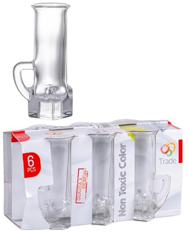 Giosal Bicchiere Set 6 Pezzi Liquore Amaro Vetro Trasparente Casa Vodka In Cartonetta (6, Trasparente)