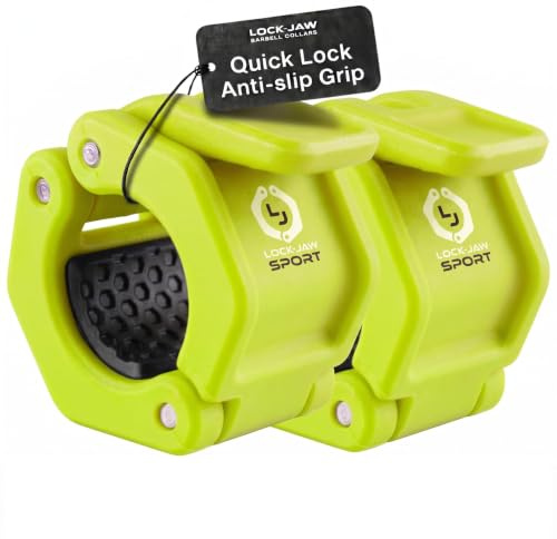 Lock-Jaw Barbell Collars Olympic Barbell Clamps w/Magnet 2 Pcs – Heavy Duty Bar Clamps for 1” & 25mm Olympic Bars – Secure Weight Bar Clamps for Strength Training & Home Gym Accessories – Alloy Steel