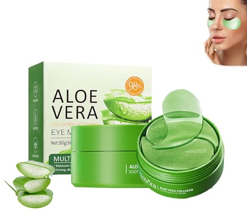 60 Patchs Pour Les Yeux à L'Aloe Vera, Patchs Anti-Cernes Avec Effet Hydratant Et Anti-âge, Anti-Cernes, Soulagent Les Poches, Réduisent La Fatigue