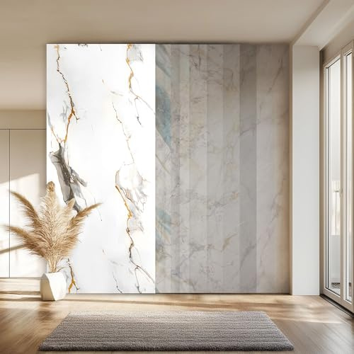 HEXIM Marmorplatten Optik 3 Stück 280x122 cm SPC Kunststoff Innen & Außenbereich Granit Steinoptik - Duschrückwand, Küchenrückwand, Duschverkleidung feuchtraumgeeignet (10,25 m² 8077) A-Serie