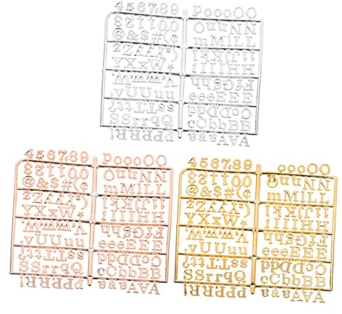 WRITWAA 3 pièces Set de Lettres Plastiques Dorées Argentées pour Tableau à Lettres Feutre Chiffres et Symboles pour Message Décoration Maison Bureau et Événements