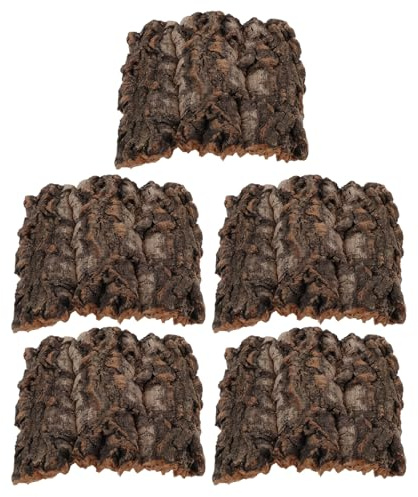 DIYEAH 5pcs Acrylic Cork Bark for Terrarium Natural Bark Hides for Reptiles and Turtles with Enhanced Security Design Terrarium Ground Cover and Reptile Habitat Decor