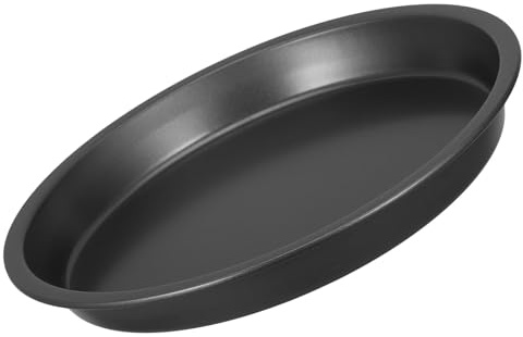 Hoement Bandeja para Hornear Pizza Redonda de Acero Inoxidable Antiadherente 10 Pulgadas, Molde para Pasteles y Panes, Utensilio Resistente para Horno Doméstico y Cocina Profesional