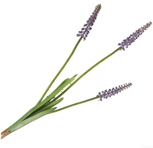 ZWEquipint Flores artificiales de jacinto azul y morado, ramo de jacinto de uva falsa realista de 43 cm con hojas para decoración del hogar, centros de mesa de boda, accesorios de fotografía (morado)