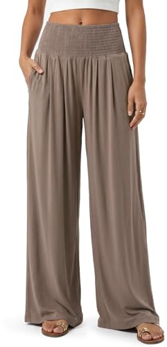 Zylioo Tall Ladies Trousers Wide Leg Extra Long Yoga Pants with Pockets High Waist Summer Palazzo Pants for Women