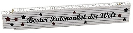 Zollstock Bester Patenonkel der Welt, 2 Meter | Geschenk zum Geburtstag oder Weihnachten
