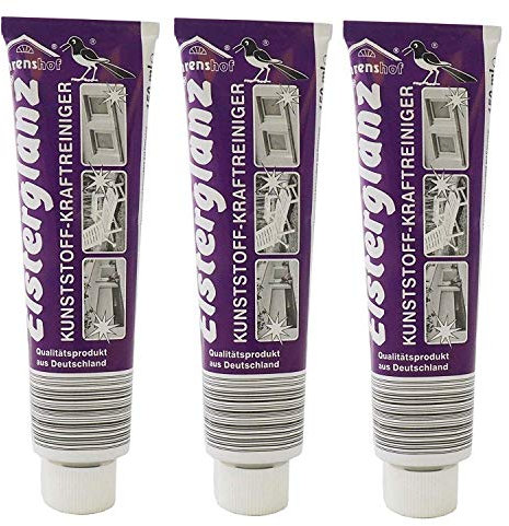 3x 150ml Elsterglanz Original Kunststoff-Kraftreinger, Kunststoff-Pflege, Kunststoffreiniger Plastik-Politur z.B. für Camping- und Gartenmöbel, Fenster- und Türrahmen, Rolltore und Rolladen