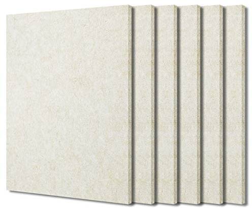 BXI Sound Absorber - 800 X 600 X 9mm 6 Pcs High Density Acoustic Absorption Panel, Sound Absorbing Panels Reduce Echo Reverb, Tackable Acoustical Felt Tiles for Ceiling and Wall Decoration