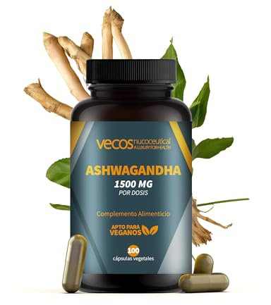 Ashwagandha 1500 mg de Extracto Seco Puro | Adaptógeno para la Salud Mental y Físico | Reduce Estrés y Ansiedad | Ayuda a Dormir Mejor | 100 Cápsulas Vegetales | Sin excipientes