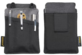 VIPERADE Slim EDC Pouch, Mini Pocket Organizer for Men, EDC Belt Organizer for Knife/Flashlight/Pen/Pry Bar/Mini Tools/Pocket Notebook (Black)