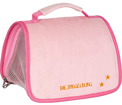 Die Spiegelburg - Reisetasche für Plüschtiere (rosa) - Lustige Tierparade - 18300, Spielzeug Kuscheltier Tasche, Weiches Plüschmaterial mit Decke, 17 x 17 x 25 cm