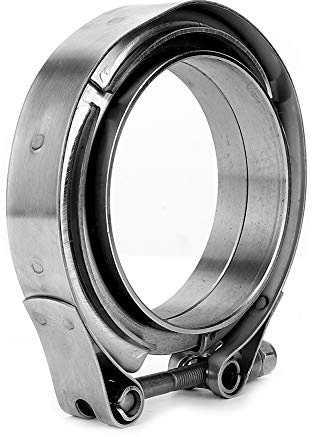 BOROCO 2,75 Pulgadas Turbo Tubo De Escape Abajo Abrazadera De Banda En V De Acero Inoxidable 2 Uds Kit De Brida