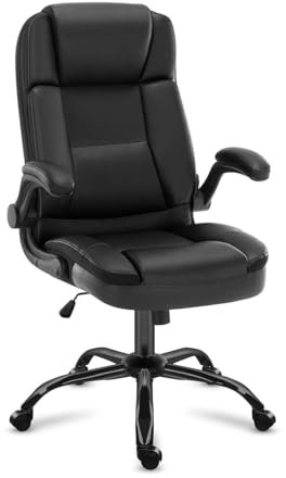 MARK ADLER Boss 5.1 Chaise Bureau Ergonomique | Fauteuil de Direction pivotant | Réglable en Hauteur | Fonction Bascule | Charge Max 130 kg | Accoudoirs | Similicuir | Bureau à Domicile | Noir