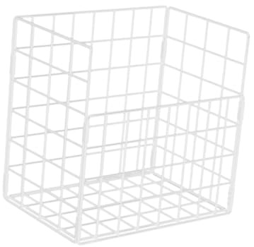 rockible Obstkorb zur Wandmontage, hängender Aufbewahrungsorganisator, selbstklebend, Kleiner Metallkorb für Zuhause, Garage, Speisekammer, Wohnmobil, weiß L