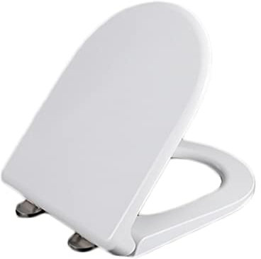 Flipped Warmth Toilettendeckel D-Form, Klodeckel Mit Absenkautomatik, Verstellbares Scharnier, Schnellverschluss, Befestigung Oben, Toilettensitz Klobrille, WC Deckel, D-Förmig,02R