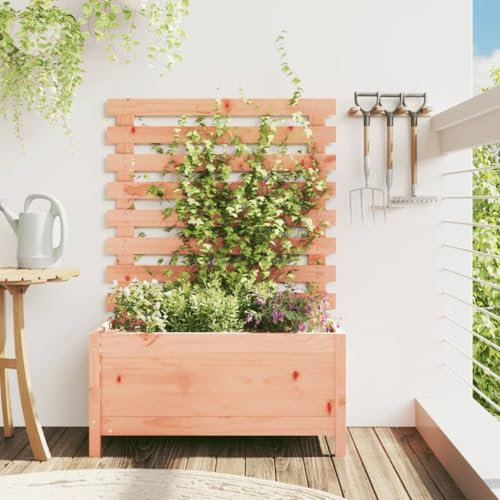 Iiaky Jardinera con estantería Madera Maciza Douglas 79x39,5x114 cm Maceteros Decorativos Interior Mueble Plantas Interior