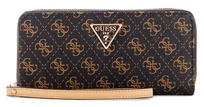GUESS Laurel Große Geldbörse mit umlaufendem Reißverschluss, braunes Logo, Braunes Logo, Einheitsgröße