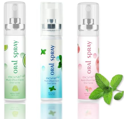 3 Count Fruit Mint Mouth Spray, Breath Spray for Adults, Bad Breath Treatment Oral Breath Spray, Breath Freshener for Bad Breath Mouth Spray, Dry Mouth Spray, (0.7OZ/20ML)