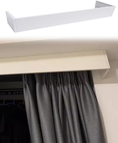 Verdunkelungsvorhang, Querbehang für Fenster, Deckenmontage, Volant, Box, Aluminiumrahmen, 220 cm, Deckenvorhangschiene im Lieferumfang enthalten, Schwarz