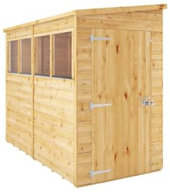 WALTONS | 8ft x 4ft Premium Shiplap Pent | Modular Wooden Garden Storage Shed | 8x4 | 2.4m x 1.2m | Tongue and Groove | Felt Included | 10 Year Guarantee