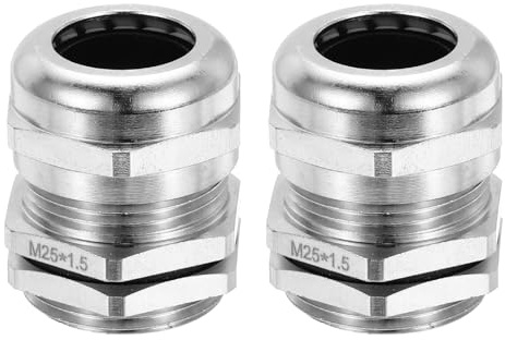 PATIKIL Waterproof Electrical Cable Glands, M25 2 Pcs 12-16mm Nickel-Plated Brass Cord Grip Electric Wire Connector Wire Protector for Outdoor Cable Box Enclosure Junction Box