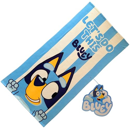 Bluey Toalla Infantil 70x140 cm | Microfibra Suave y Absorbente | Secado Rápido | Diseño Oficial Playa, Piscina y Baño | Regalo Ideal para Niños y Fans