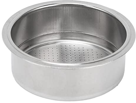 Stainless Steel Reusable 51mm Portafilter Coffee Filter Basket | 2 Cups Dual Wall Coffee Filter Basket Double Layer Pressurized Espresso Maker Accessories for Home Office