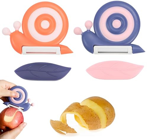 Forreen Sparschäler Kinder 2er Set, Keramikmesser, Rutschfester Griff, Potato Peeler, für Kartoffeln, Radieschen, Gurken, Äpfel und Anderes Obst