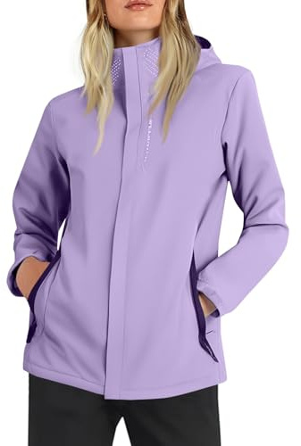 TOFOTL Lang Pioggia Bici Termico Elegante Giacca Antipioggia Running da Donna Impermeabile Moto Mantella Regenmantel La Lavoro Stivali Poncho Giacca Giacche Impermeabili da Donna 14Viola Chiaro M