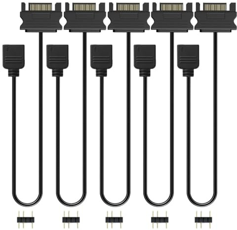 Gebildet SATA auf 3 PIN ARGB Splitterkabel für 5V ARGB Lichtstreifen/DIY-Lüfter, 5er-Pack