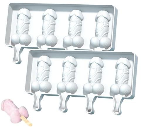2 moldes para paletas heladas 4 cavidades novedosos moldes de silicona con forma de pene molde creativo para pastel con forma de pene para fiestas de adultos.