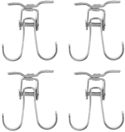 Kichvoe 4 ganchos de techo de acero inoxidable, doble punta, giratorios 360 grados, para colgar plantas, soporte multiusos resistente para lámparas colgantes y campanillas de viento.