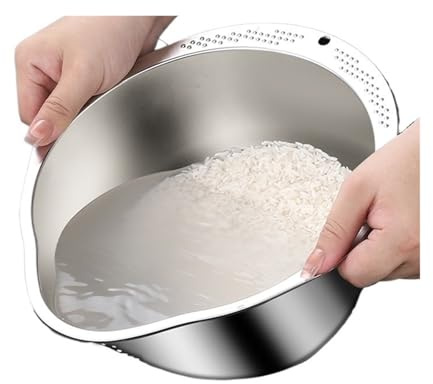 Scodella for rondella di riso Ciotola for lavaggio del in acciaio inossidabile Setaccio for colino Utensili da cucina for frutta e verdura per Cucina