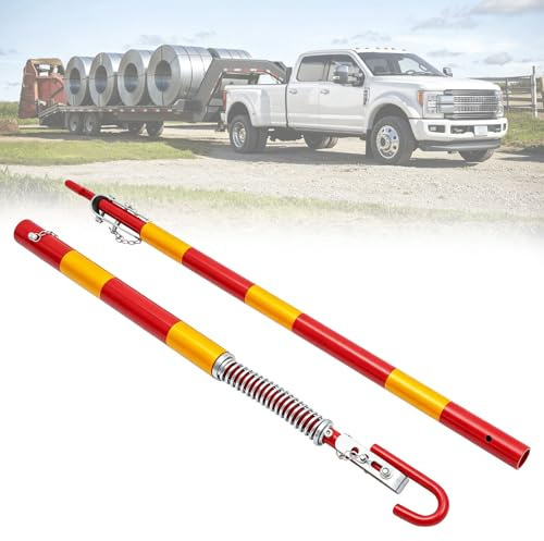 Tasofac Barra de remolque para coches 5T – 2 piezas galvanizadas con amortiguación de muelle, longitud de arrastre 1,75 m, fuerza máxima de tracción: 5000 kg, incluye