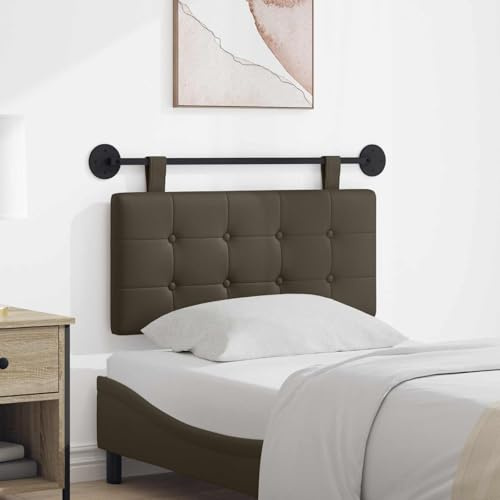 LoogCape Hängendes Kopfteil Grau Kunstleder gepolstert 100x55x5 cm mit Metallhalterung Wandmontage vielseitig für Schlafzimmer Wohnzimmer als Rückenlehne und dekoratives Wandpaneel
