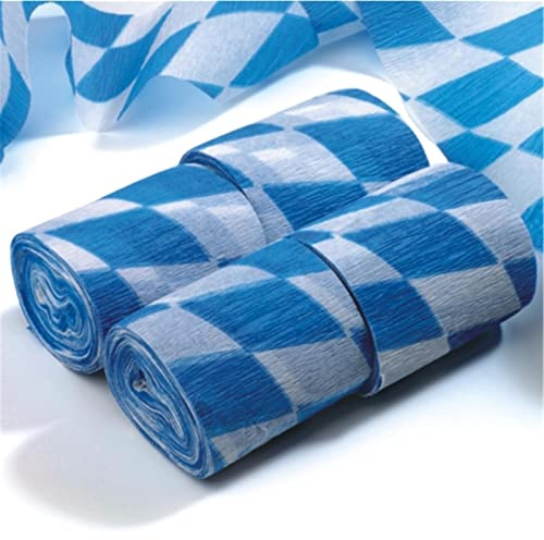 18759 - PAPSTAR - 4 Rollen Krepp-Bänder 10 m x 5 cm Bayrisch Blau schwer entflammbar