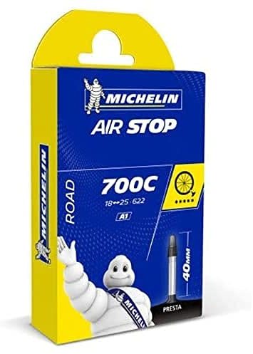 MICHELIN 700X18-25C Presta 40 mm - Cámara de Bicicleta, Negro, 28 Pulgadas, 18-25 mm