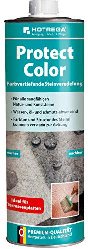 HOTREGA Protect Color 1 Liter | Farbvertiefende Steinveredelung | Für Granit, Schiefer, Beton, Terracotta | Schützt tiefenwirksam vor Fleckbildung