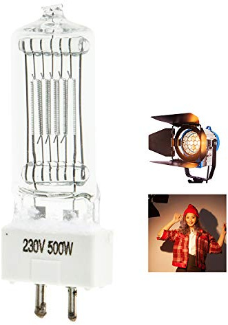500W Ampoule Halogène pour Photo Studio Vidéo Film Fresnel Tungstène 500W Spotlight Eclairage Continu