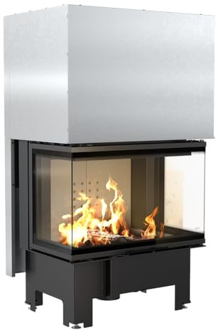 KRATKI NBC 800/2x400 Wood Fired Fireplace Insert Air Intake BImSchV 2 Compliant Steel Black Thermotec Lining 10kW Thermal Efficiency 83% Exhaust Outlet fi 200mm 147 x 87.6 cm