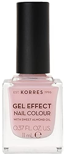 Korres Sweet Almond Nail Colour – 05 godisrosa, veganskt nagellack med geleffekt, silikon och parabenfri, 11 ml