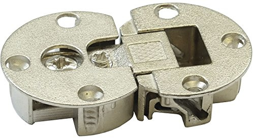 Gedotec Klappenscharnier 3D-verstellbar Möbel Klappenbeschlag für Klappen aus Holz | Möbel-Scharnier zum Schrauben | Klappenhalter Stahl vernickelt | 1 Stück - Scharnier für Schranktüren & Vitrinen
