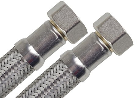 SFX® Panzerschlauch 15cm Flexschlauch - 3/8 Zoll ÜM Verbindungsschlauch Verlängerungsschlauch Trinkwasserschlauch Anschlussschlauch150mm