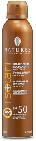 Nature's Solskydd, transparent solskyddsspray SPF 50, solskydd kropp, snabb absorption, vattentålig, 200 ml
