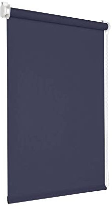 Victoria M. Tenebra Tenda a Rullo Oscurante, Montaggio con e senza Fori, Avvolgibile, Blu Scuro, 45 cm x 160 cm (Larghezza x Altezza)