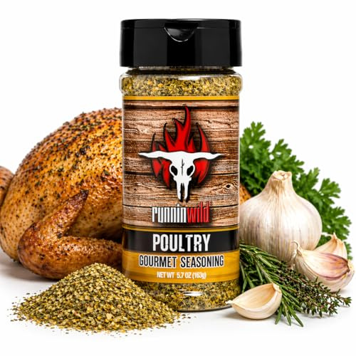 Gourmet Poultry Seasoning – All-Purpose Chicken & Turkey Rub with Garlic, Lemon & Spices | Premium No-MSG added Blend for Roasting, Grilling, Smoking, Rotisserie, Pork & Fish | Small-Batch by Runnin’ Wild Foods, 5.7 oz