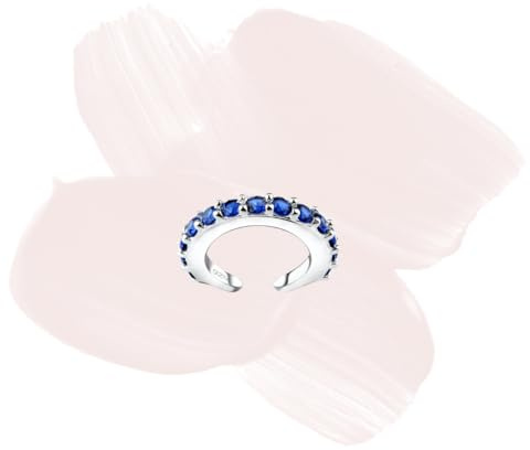 Laimons-Ohrringe Single Earcuff Klemme 15mm mit Zirkonia aus Sterling Silber 925